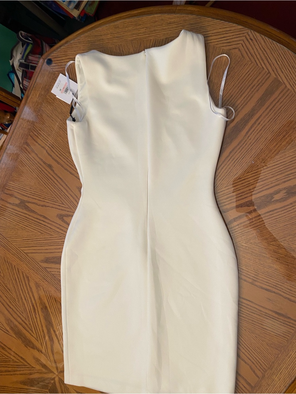 Calvin Klein White Mini Dress with Silver Accents - Picture 8 of 8